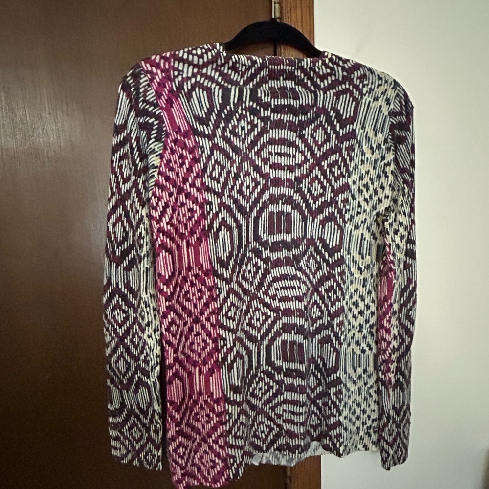 Neimann Marcus Geometric Patterned Long Sleeve Ca… - image 2